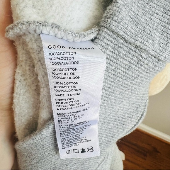 NWT Good American Letter A Fleece Oversize Boyfriend Hoodie Sweatshirt - Picture 7 of 8